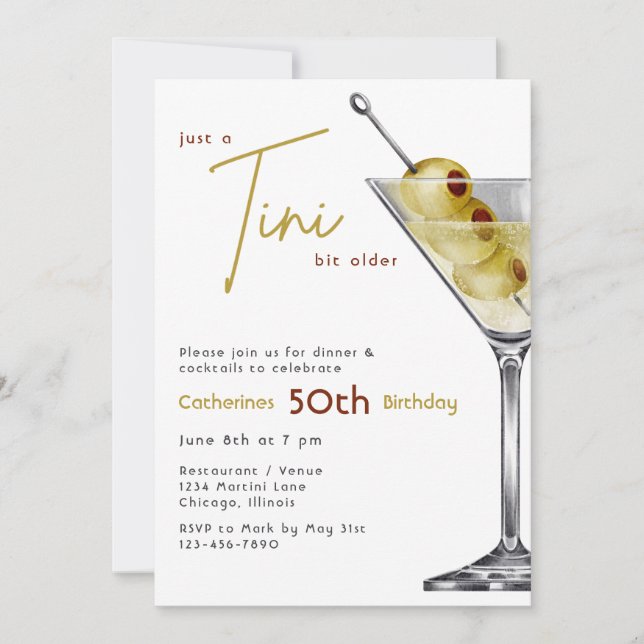 A Tini Bit Older Birthday Invitation Inbjudningar (Framsida)