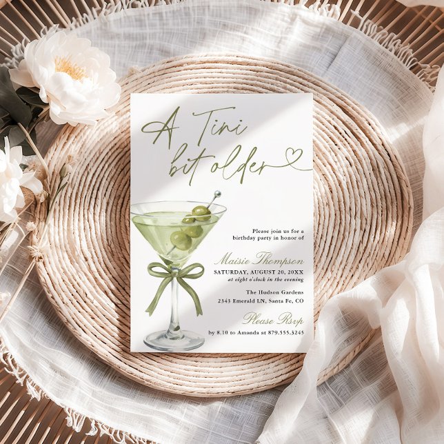 A Tini Bit Older Birthday Party Olive Martini Inbjudningar (Skapare uppladdad)