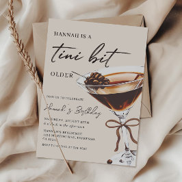 A Tini Bit Older Chic Espresso Martini Birthday Inbjudningar