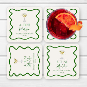 A Tini Bit Older Dirty Martini Födelsedagsfest Underlägg Papper Kvadrat