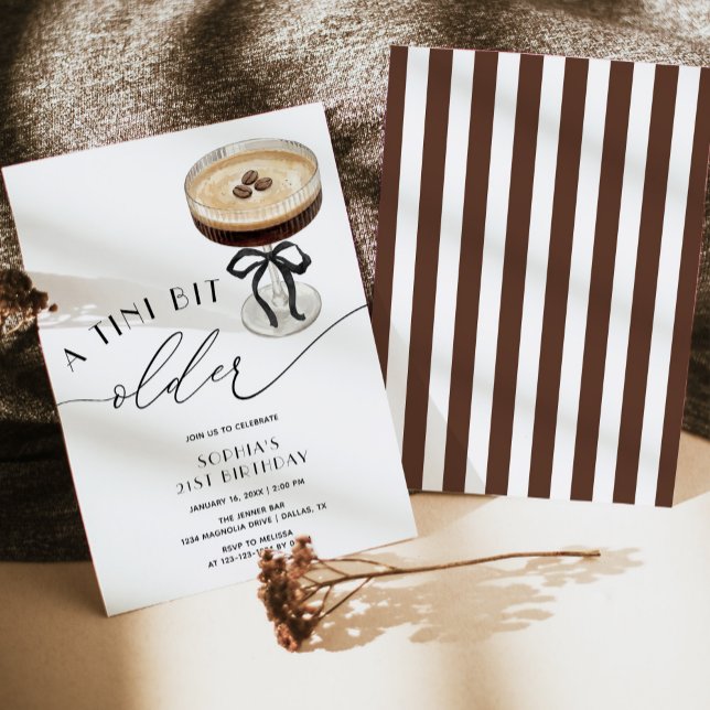 A Tini Bit Older Espresso Martini 21st Birthday Inbjudningar (Skapare uppladdad)