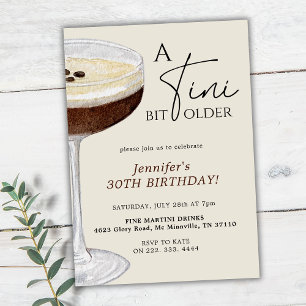 A Tini Bit Older Espresso Martini 30års födelsedag Inbjudningar
