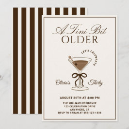 A Tini Bit Older Espresso Martini 30th Birthday Inbjudningar