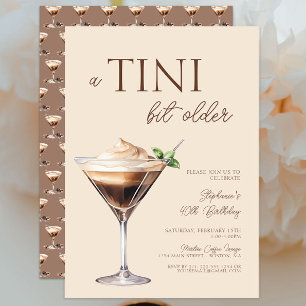 A Tini Bit Older Espresso Martini 40:e födelsedage Inbjudningar