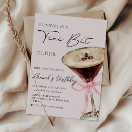 A Tini Bit Older Espresso Martini Birthday Inbjudningar
