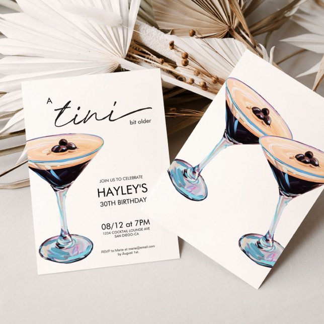 A Tini Bit Older Espresso Martini Birthday Inbjudningar (Skapare uppladdad)