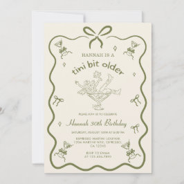 A Tini Bit Older Espresso Martini Bow Birthday  Inbjudningar