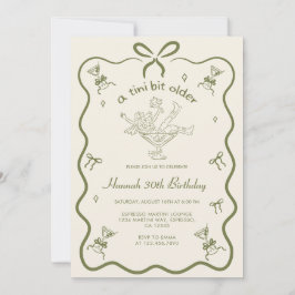 A Tini Bit Older Espresso Martini Bow Birthday  Inbjudningar