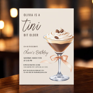 A Tini Bit Older Espresso Martini Födelsedagsfest Inbjudningar