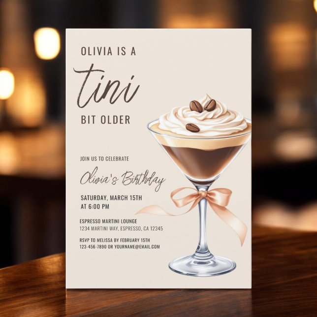 A Tini Bit Older Espresso Martini Födelsedagsfest Inbjudningar (Skapare uppladdad)