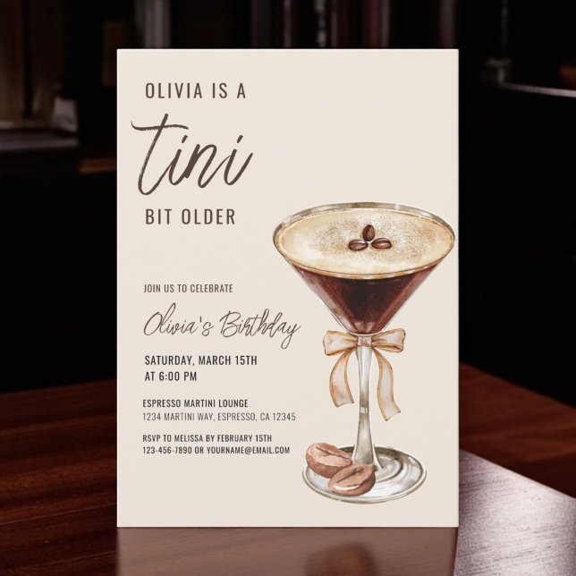 A Tini Bit Older Espresso Martini Födelsedagsfest Inbjudningar (Skapare uppladdad)