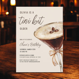 A Tini Bit Older Espresso Martini Födelsedagsfest Inbjudningar