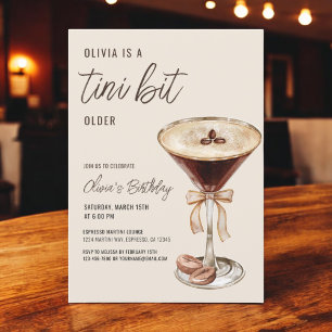 A Tini Bit Older Espresso Martini Födelsedagsfest Inbjudningar