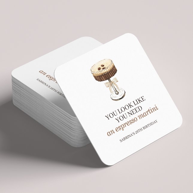 A Tini Bit Older Espresso Martini Party Favor Underlägg Papper Kvadrat (Skapare uppladdad)