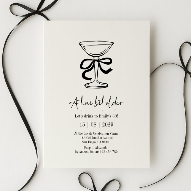 A tini bit older, Hand drawn birthday invitation Inbjudningar (Skapare uppladdad)