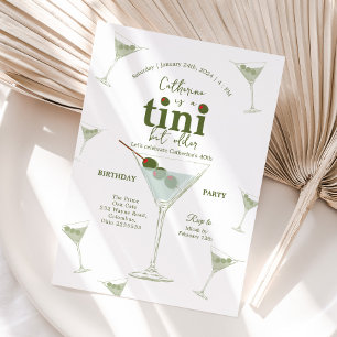 A Tini Bit Older Martini 40:e födelsedagen Party Inbjudningar