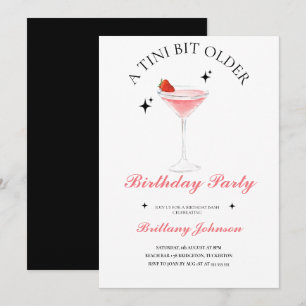 A Tini Bit Older Martini Birthday Inbjudningar