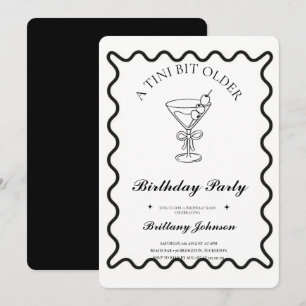A Tini Bit Older Martini Birthday Inbjudningar