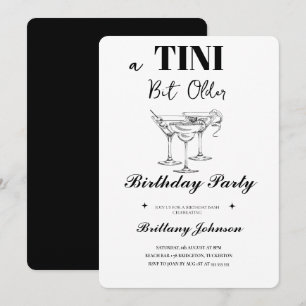 A Tini Bit Older Martini Birthday Inbjudningar