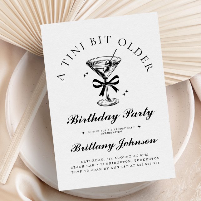 A Tini Bit Older Martini Birthday Inbjudningar (Skapare uppladdad)