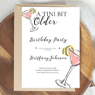 A Tini Bit Older Martini Birthday Inbjudningar