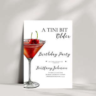 A Tini Bit Older Martini Birthday Inbjudningar