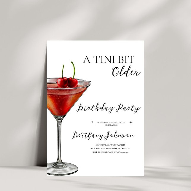 A Tini Bit Older Martini Birthday Inbjudningar (Skapare uppladdad)