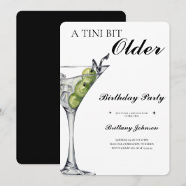 A Tini Bit Older Martini Birthday Inbjudningar