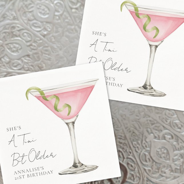 A Tini Bit Older Martini Birthday Party Pappersservett (A Tini Bit Older Martini Birthday Party Napkins)