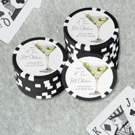 A Tini Bit Older Martini Birthday Poker Marker