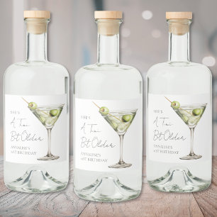 A Tini Bit Older Martini Birthday Spritflaskor Etikett