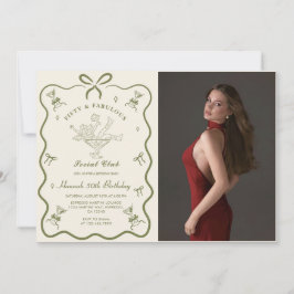 A Tini Bit Older Martini Bow Fifty Birthday Photo Inbjudningar