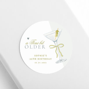 A Tini Bit Older Martini Cocktail-Födelsedagsfest Runt Klistermärke