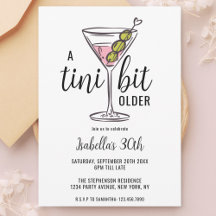 A Tini Bit Older Martini Hand plockade Birthday