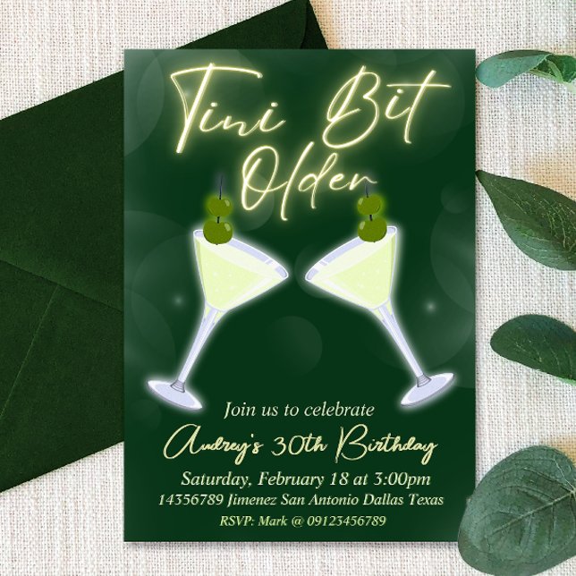 A Tini Bit Older - Martini Inbjudningar (A Tini Bit Older - Martini Invitation
)