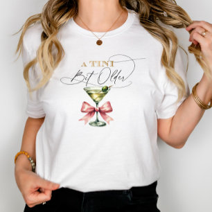 A Tini Bit Older Martini Rosa Bow T Shirt