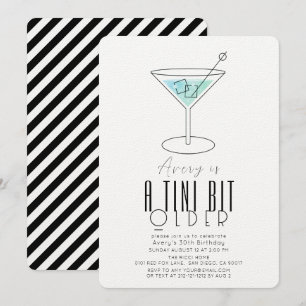 A Tini Bit Older Modern Turcos Martini Birthday Inbjudningar