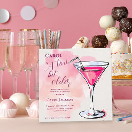 A Tini Bit Older Pink Martini Cocktail Birthday Magnetisk Inbjudningskort