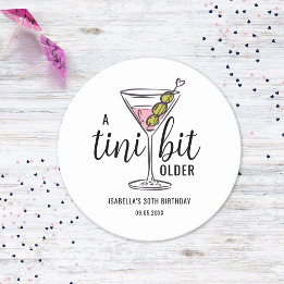 A Tini Bit Older Pink Martini Themed Birthday Underlägg Papper Rund