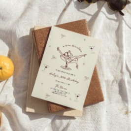 A Tini Bit Older Quirky Maroon Hand plockade Birth Inbjudningar