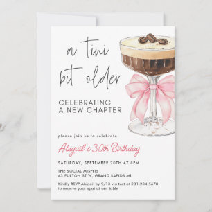 A Tini Bit Older - Rosa Bow Espresso Martini Inbjudningar