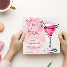 A Tini Bit Older Rosa Cocktail Birthday-inbjudan