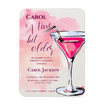 A Tini Bit Older Rosa Cocktail Birthday-inbjudan