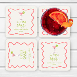 A Tini Bit Older Rosa Cosmo Martini Födelsedagsfes Underlägg Papper Kvadrat