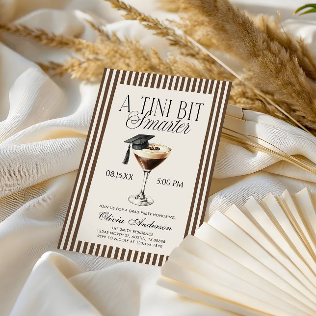 A Tini Bit Smarter Espresso Martini Graduation Inbjudningar (Skapare uppladdad)