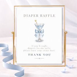 A Tini On The Way Baby Shower Diaper Raffle Sign Poster