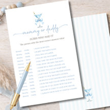 A Tini One Blue Mommy or Daddy Guess Who Said It