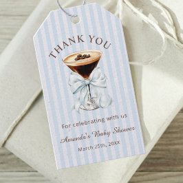 A tini One Espresso Martini Baby Shower Presentetikett