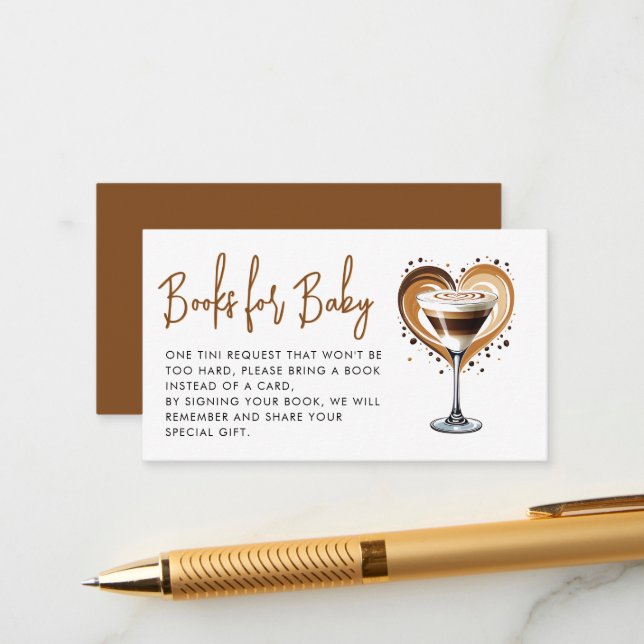 A Tini One Espresso Martini Bokar för Baby Tilläggskort (Fram/Back In Situ)