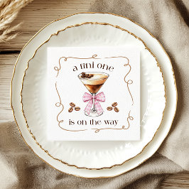 A Tini One Espresso Martini Pink Bow Baby Shower Pappersservett